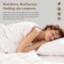 DWR Luxury Feather Down Fiber Comforter Oversized King Size, Ultra-Soft Cotton-Blend Fabric, 750 FP Medium Weight for All Season Hotel Style Fluffy Duvet Insert with Ties (120"x98", White)