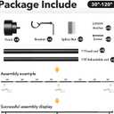 IFELS 2 Pack Heavy Duty Curtain Rods for Windows 66 to 120 Inch, 1 Inch Black Adjustable Curtain Rod Set with Easy Installation and Modern Design (A1,Black,30-120",2Pack)