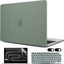 MEEgoodo for M5 MacBook Pro 16 inch Case 2026 2024 2023 2021 (Fit Model A3429/A3428/A3403/A3186/A2991/A2780/A2485) M5 M4 M3 M2 M1 Pro/Max, Laptop Case with Keyboard & Webcam Cover,Matte Midnight Green