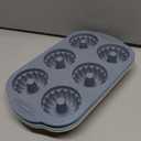 Jello Molds 3pcs Silicone Fluted Tube Cake Pans, 6 Cavity Heritage Bundtlette Cake Silicone Mold for Baking Non Stick Fancy Molds (Pink+Blue+Gray, Fluted Tube)