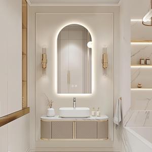 Niccy Arched LED Bathroom Mirror, 48x24 Inch Arch Frameless Backlit Mirrors for Wall Arched Lighted Vanity Mirrors Defogger and 3 Color, Explosion-Proof, HD Glass and IP65 Waterproof