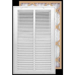 Fits 14x24 Duct Opening | Filter Included Steel Return Air Filter Grille by Handua [Removable Door] for 1-inch Filters | Vent Cover Filter Grill | White | Outer Dimensions: 16 5/8"W X 26 5/8"H