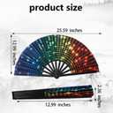 2 x Boots on The Ground Hand Fan,Boots on The Ground Fan,Clap Fans for Line Dancing,Large Folding Hand Fan,Party,Dance Enthusiasts Gift (Colorful Light)