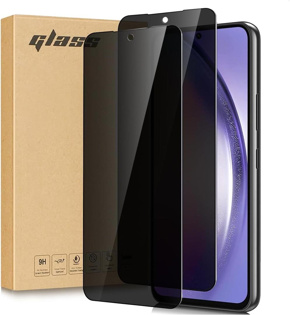 [2 Pack] for Samsung Galaxy A54 5G Privacy Screen Protector Tempered Glass, Anti Spy Black Protect Film Shield for Galaxy A54 6.4 inch, S23 FE, Anti Scratch, Case Friendly, Bubble Free, Easy