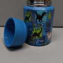 Aimsnk 17oz Soup Thermo for Hot Food Kids Insulated Food Jar, Thermo Hot Food Lunch Container, Width Mouth Stainless Steel Lunch Box for Kids with Handle Folding Spoon(Blue - Dinosaur)