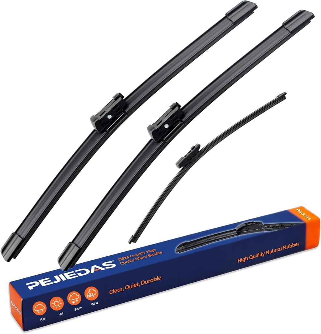 3 Replacement Wiper Blades For VW Volkswagen ID.4 ID4 2021 2022 2023 2024 28" + 18" + 12" Front and Rear Wiper Blades (Pack of 3)