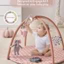 Blissful Diary Baby Play Gym Mat, Tummy Time Activity Mat with 6 Detachable Toys for Skill Development, Baby Essentials Gift, Soft Pink