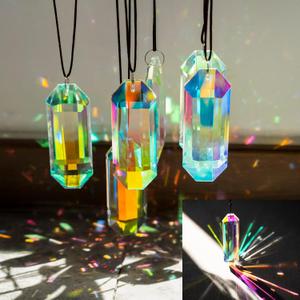 HDCRYSTALGIFTS 6 Pack 3'' Crystal Sun Catchers, Rainbow Maker Hanging Crytals for Windows Sticks Prism Suncatchers for Garden Home Decor Glass Ornaments for Christmas Tree