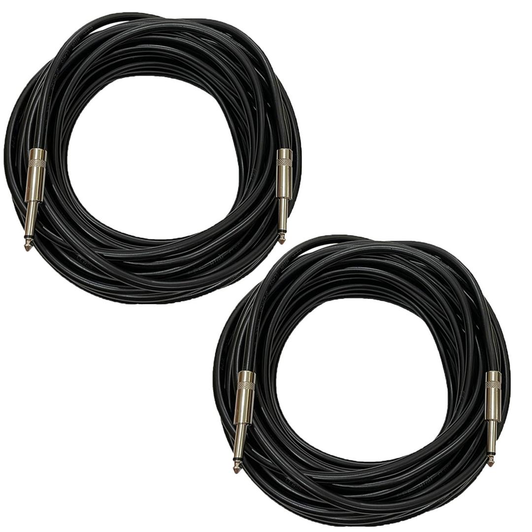 Professional 50 Feet 12 Gauge 1/4" to 1/4" TS Speaker Cables - 12AWG 50ft DJ/PA Speaker Cords Amp Audio Wires - 2 Pack