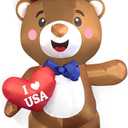 Independence Day Inflatable Bear Yard Decoration Lighted 4th of July Blow Up Patriotic Garden Yard Lawn Decor 5 Feet Tall (5FT-Bear)