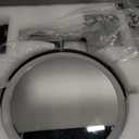 Rocollos Rechargeable Wall Mounted Lighted Makeup Mirror Chrome, 8 Inch Double-Sided LED Vanity Mirror 1X/10X Magnification,3 Color Lights Touch Screen Dimmable 360Swivel 13 Inch Extendable