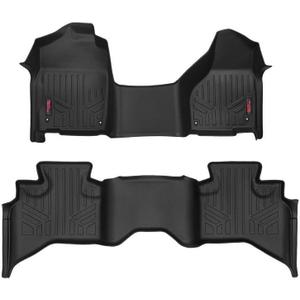 Rough Country All Weather Floor Mats Set for Dodge Ram 1500 Quad-Cab (2012-2018) - Custom Fit Rubber Floor Mats, Rubber Truck Mats, Durable, Waterproof Truck Floor Mats