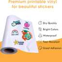Glossy White 24" x 1200" (100 ft) Printable Vinyl Sticker Paper, Waterproof Labels for Roll-Feed Inkjet Printer With 3 Inch Core