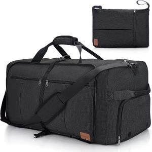 100L Travel Duffle Bag for Men, Urtala 32 Large Duffle Bag for Traveling with Shoe Compartment, Foldable Travel Duffel Bag Weekender Bag Gym Bag for Men Women Waterproof & Tear Resistant (Black)