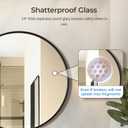 USHOWER Black Round Mirror for Over Sink 24-inch, Circle Bathroom Mirror, Metal Frame Vanity Mirror, Modern Wall Mirror for Entryway Living Room