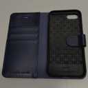 TUCCH iPhone 7 Wallet Case, iPhone 8 Case, Premium PU Leather Case - Dark Blue & Brown