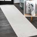 JONATHAN Y Machine Washable Cream Runner Rug 2X8 ft, Twyla Classic Solid Low-Pile for Living Room, Bedroom, Kitchen, Office, Easy-Cleaning, High Traffic, Pet-Friendly, Non-Shedding (WSH300E-28)