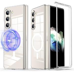 HIYUUTTBS Magnetic Case for Samsung Galaxy Z Fold 6 Case Slim Fit, Luxury Thin Lightweight Matte Hard PC [Not Yellowing] Phone Cases Cover for Samsung Galaxy Z Fold 6 7.6 Inch, Clear(9-9)