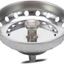 K&J Kitchen Sink Strainer Stopper - 2-in-1 Stainless Steel Spring Clip Kitchen Sink Drain Strainer and Stopper (Spring Clip - Universal)