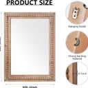 H HOMEWINS Rustic Wooden Mirror,22x30 Inch Farmhouse Boho Bathroom Rectangle Nursery Nature Beads Decor Wall-Mounted Mirror for Bedroom, Living Room,Vanity,Entryway,Over Sink