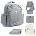 Gear Baby Breast Pump & Diaper bag Compatible with Spectra S1, S2, Medela, Neoprene Wearable Baby Breast Milk cooler Travel Diaper Bag Backpack for Working Mom and Family with Changing Pad (Grey)