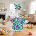Easter Bunny Themed Cute Pattern Goose Outfit 23in High for Cement Plastic Outdoor Statue Garden Goose Costume
