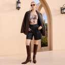 wetkiss Low Heel Knee High Boots for Women Regular Calf Friendly Side Zipper Almond Toe Faux Leather Comfortable Boots for Walking, Dancing, Standing for Long Periods With No Pain (10)