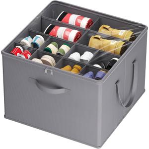 Lifewit Shoe Storage Organizer for Closet, Fits 12-16 Pairs, Large Shoe Box Storage Containers with Clear Cover and Reinforced Handles, Foldable Storage Bins Fit for Boots Heels Sneakers, 1 Pack Gray