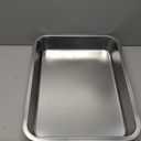 Low Entry Stainless Steel Cat Litter Box for Senior Cats, Metal Shallow Litter Box, Easy Access Kitty Litter Pan Tray, Pet Bathroom Accessories-17.72''Lx 13.78'' W x2.76'' H