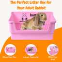 HoppScotch.bun Bumbox Deluxe Rabbit Litter Box, Extra Large 21.45" Training Cage with Toilet Tray for Small Animals, Pink