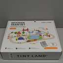 Tiny Land 110PCS Wooden Train Set  Toy Train with Tracks for Kids Ages 3-7, Compatible with Major Brands, Ideal Railway Playset for Boys and Girls, Great Birthday