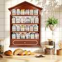 Vintage Wooden Spice Rack with Drawer and 4 Shelves