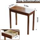 100% Solid Wood Desk with Drawers 32 x 16 Inch Mid Century Modern Narrow Desk Vintage Small Writing Wooden Desks for Small Spaces Bedroom, Living Room, Office, 31.5" x 15.7"
