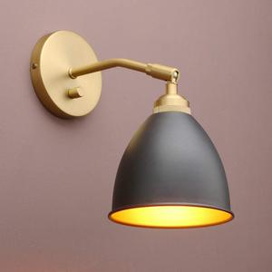 Yosoan Vintage Wall Sconce Bookcase Light, 1-Light Dimmable On Off Switch Industrial Mount Metal Fixture Lighting with 6.1" Oval Black Metal Shade in-Build Gold and Antique Canopy Reading Lamp