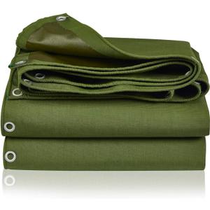 Tarp Canvas,Heavy Duty Waterproof for Outdoors, Truck, Water Resistant, UV Resistant Tarpaulin Cover for Car Boat Camping Firewood Woodpile(6.6 x 4.9 Feet)