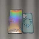 SKYLMW Compatible with iPhone 17 Case with Invisible Magnetic O-Ring Stand Military-Grade Translucent Phone Case for iPhone 17 6.3" [Compatible with Mag-Safe][Great Grip Feeling], Blue