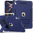 Grifobes Case for iPad Air 13-inch (M3/M2) 2025/2024, Heavy Duty Shockproof Rugged Protective Cover with Pencil Holder/Built-in Stand for i Pad Air 13" (Navy Blue)