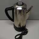 Elite Gourmet 6-Cup Electric Coffee Percolator  Stainless Steel, Fast Brewing, Keep Warm with Auto Shut-Off, Clear Brew Progress Knob, Cordless Serving Base, Reusable Filter, 1000W