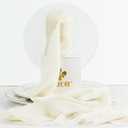 MEEDEE Cream Velvet Ribbon - 3 Inch Fringe, Raw Edge Silk Velvet Ribbon for Wreaths, Flower Bouquet, Photography, Dress Sash, Baby Shower, Wedding Decor (3 Yards) (Ivory)