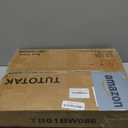 TUTOTAK Narrow Night Stand with Charging Station, Slim End Table with Plugins, Tall Side Table with 3 Fabric Drawer, Small Bedside Table with Storage, Living Room, Bedroom, White TB01BW086