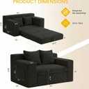 Boneless Couch,Boneless Loveseat Sleeper Sofa Bed 3-in-1 Convertible Couch Bed with Side Pockets & Handle,Pull Out Corduroy Futon for Small Space,Living Room & Bedroom,2 Pillows Included,No Assembly, 2 Seater Sofa