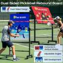 Pickleball Practice Board,Dual-Sided Rebounder Dink Board with Stand,Height-Adjustable Portable Pickleball Solo Training Tool,Volley & Baseline Pickleball wall Indoor/Outdoor Use, One Size