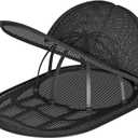 LONGD Hat Washer Cage with Snap Lock - Machine/Dryer Safe Compact Hat Cleaner for Baseball Caps & Storage (Black-1-Pack)