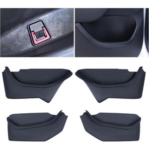 Door Side Pocket Storage Box Insert Tray for Tesla Model Y Juniper 4PCS 2026 2025 Door Pocket Liner with Emergency Release Access for Model Y Juniper Accessories Full-Cover TPE (Juniper-upgrade)