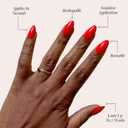 Glamnetic Press On Nails - Fiery Red | Opaque Bright Red Short Almond Fake Nails, Salon Quality | 15 Sizes - 30 Nail Kit with Glue