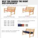 Favoyard Outdoor Bench Cushion 48 x 18 Inch Waterproof Patio Furniture Cushions 3-Year Color Fastness Garden Sofa Settee Couch Swing Pads with Handle and Attach Ties, Blue