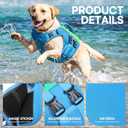 Queenmore XS Dog Life Jacket,Reflective Small Dog Life Vest for Swimming BoatingAdjustable Pet Life Vest for Extra Small Dogs with High Buoyancy,Safety Dog Swimming Vest with Handle(Blue,XS)