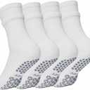 YOTTOY Pilates Grip Socks for Women - Non-Slip Yoga Grip Socks, Perfect for Yoga, Dance,Pure Barre, and Workouts (One Size, White)
