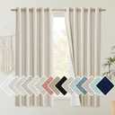 NICETOWN Natural 100% Blackout Short Curtains 63 inches Lenghth Burg for Kitchen, 2 Panels, Burlap Linen Drapes with Thermal Insulated White Liner, Keeping Out Cold Air and Heat Panels