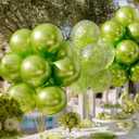55PCS Lime Green Metallic Balloons Different Sizes 18/12/5 Inch Shiny Latex Helium Balloons Garland Arch Kit for Anniversary Birthday Party Decorations